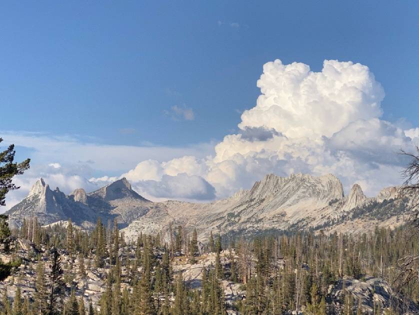 View of Cathedral Peak and Echo Range