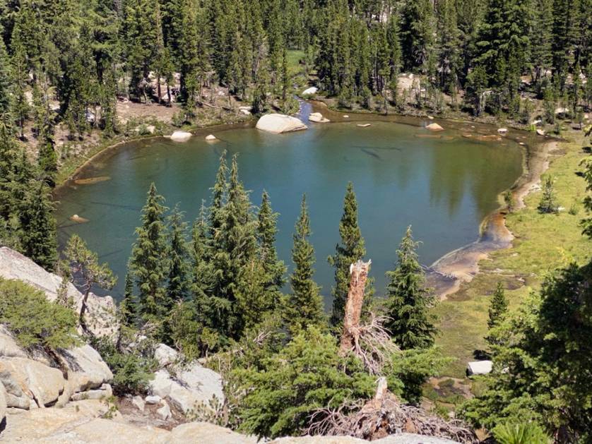 View of the unnamed lake from the climb