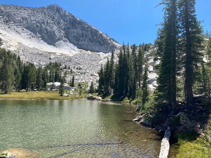 View of the unnamed lake from the climb