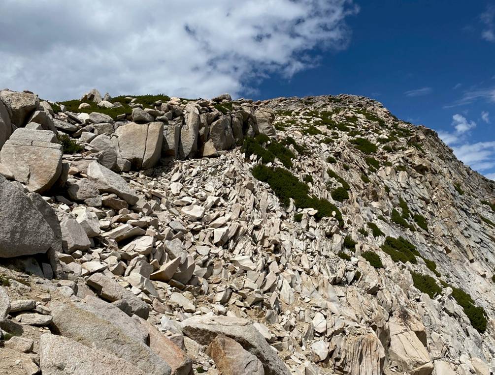 Top of the false summit, looking at the peak